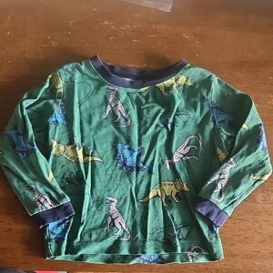 Pekkle Green Dinosaur Print Long Sleeve Tee